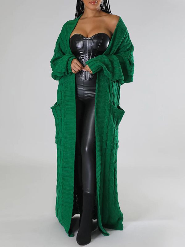 Offene Strickjacke mit Taschen – Ausverkauf