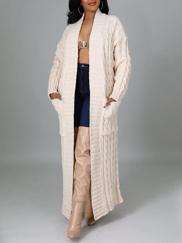 Offene Strickjacke mit Taschen – Ausverkauf