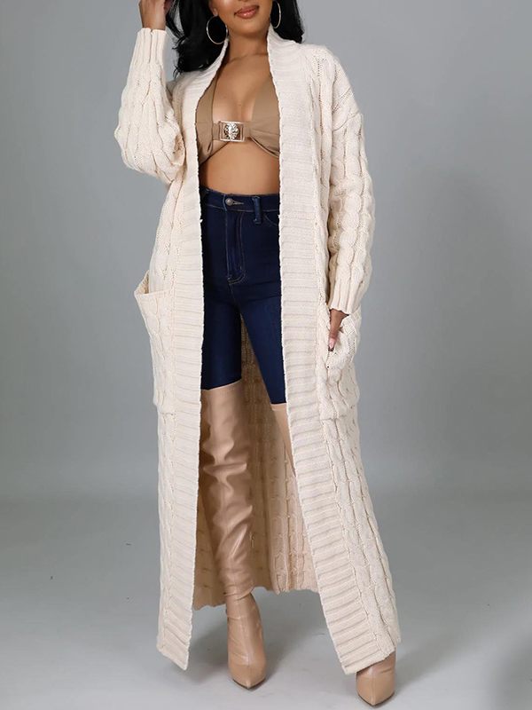 Offene Strickjacke mit Taschen – Ausverkauf