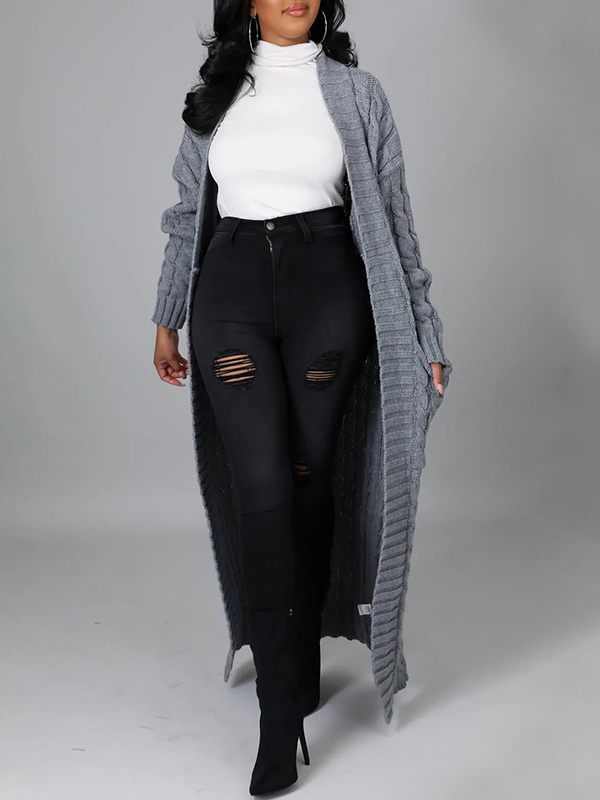 Offene Strickjacke mit Taschen – Ausverkauf