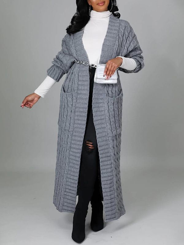 Offene Strickjacke mit Taschen – Ausverkauf