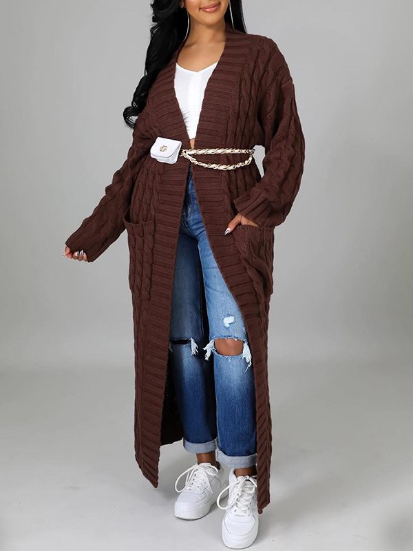Offene Strickjacke mit Taschen – Ausverkauf