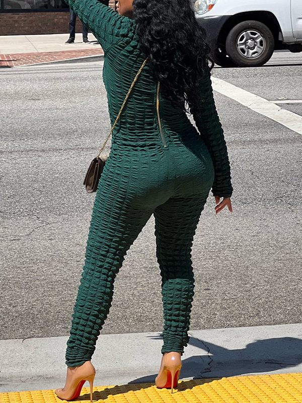 Jumpsuit mit einfarbiger Struktur