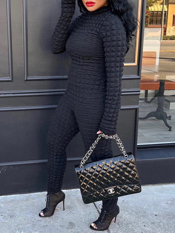 Jumpsuit mit einfarbiger Struktur
