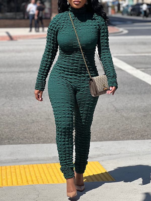Jumpsuit mit einfarbiger Struktur