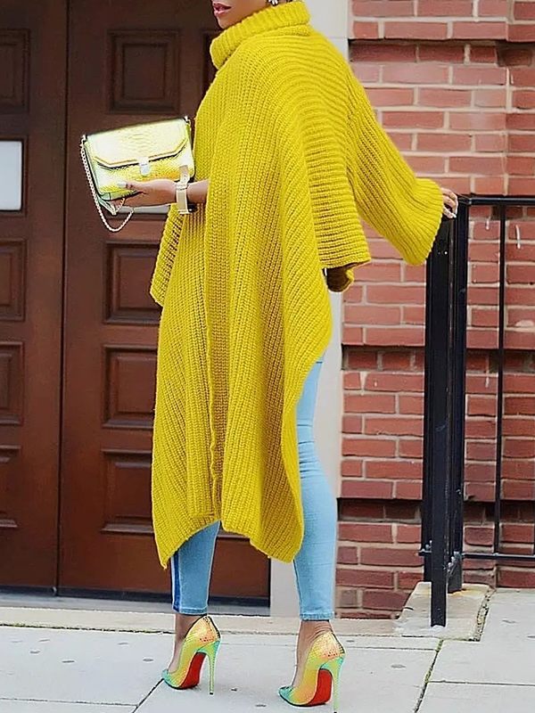 Haut tunique à col roulé en tricot