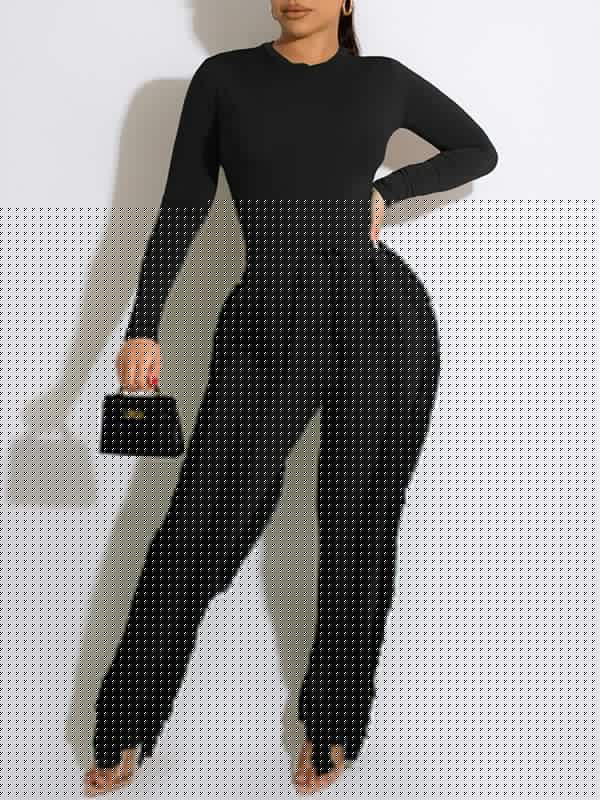 Solid Bodysuit & Fringe Pants Set--Clearance