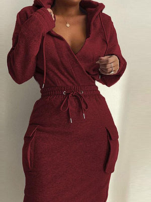 Solides Hoodie- und Rock-Set – Ausverkauf