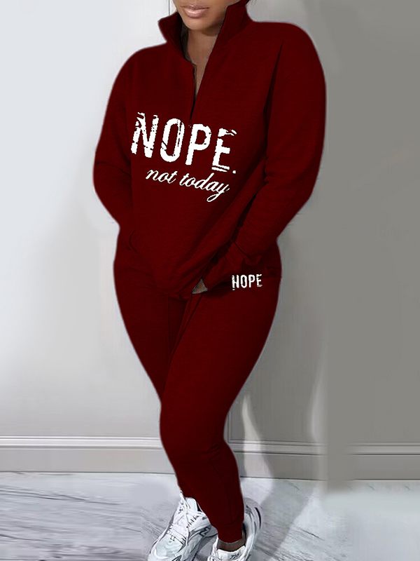 Ensemble sweat-shirt à fermeture éclair quart de lettre