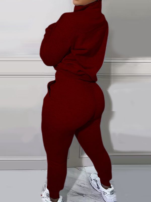 Ensemble sweat-shirt à fermeture éclair quart de lettre