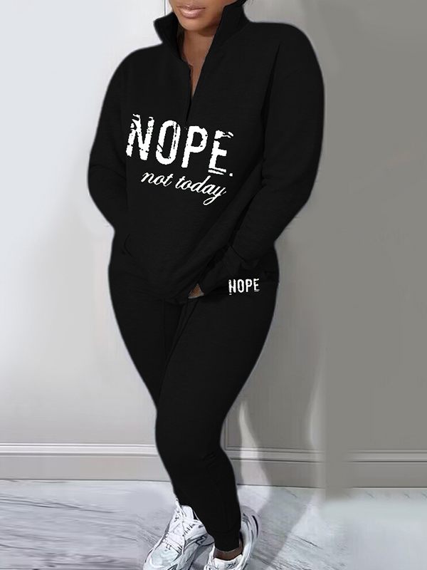 Ensemble sweat-shirt à fermeture éclair quart de lettre