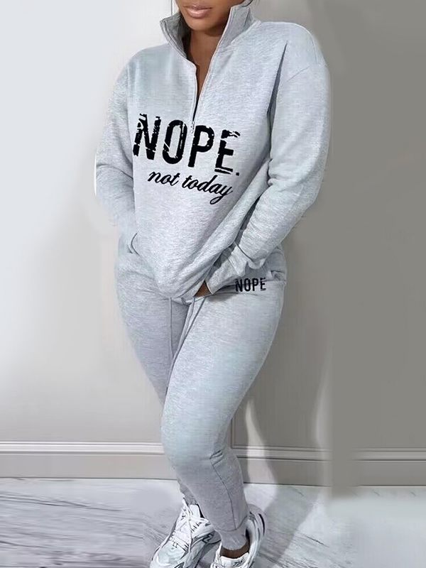 Ensemble sweat-shirt à fermeture éclair quart de lettre