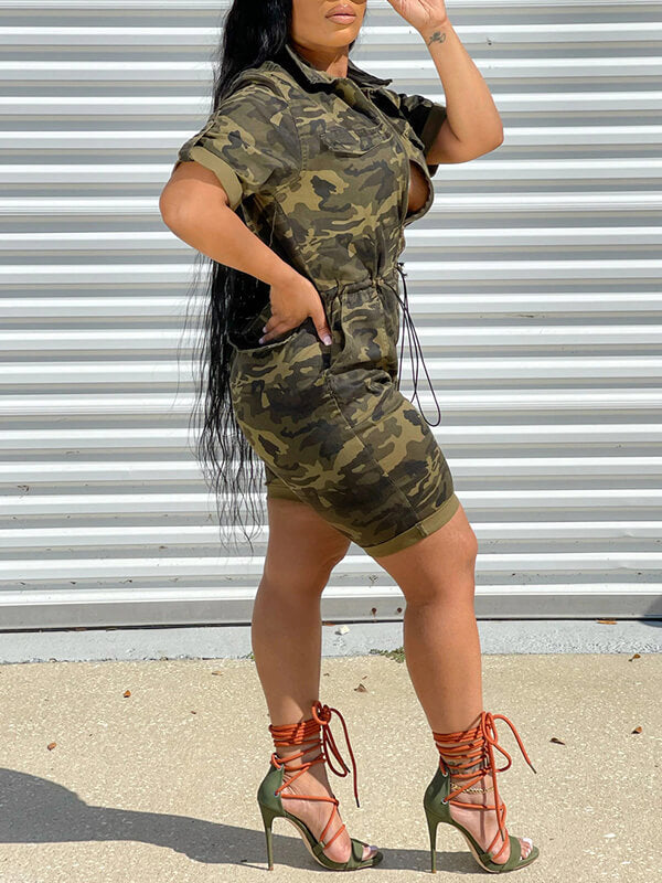 Indiebeautie Camo Zip-Front Romper