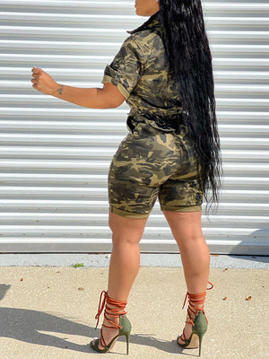 Indiebeautie Camo Zip-Front Romper