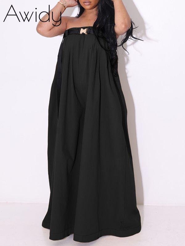 Strapless Belted Jumpsuit--Clearance
