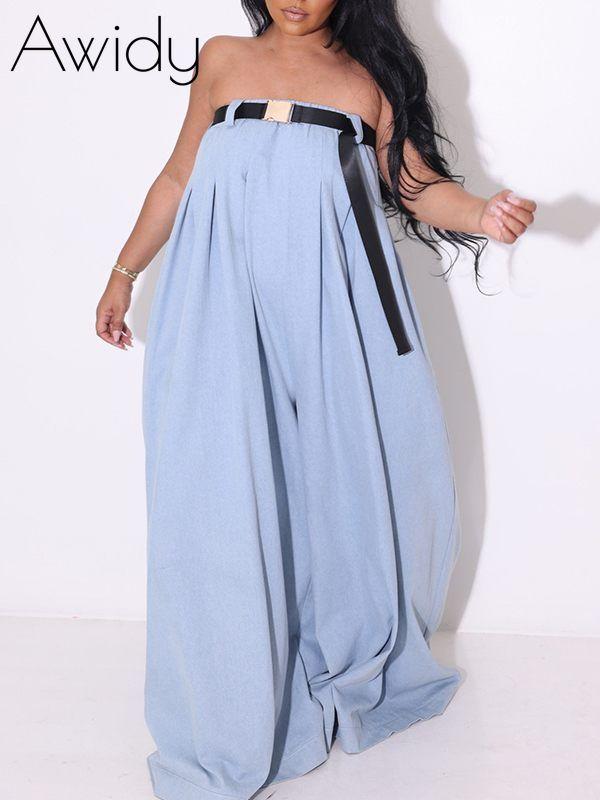 Strapless Belted Jumpsuit--Clearance