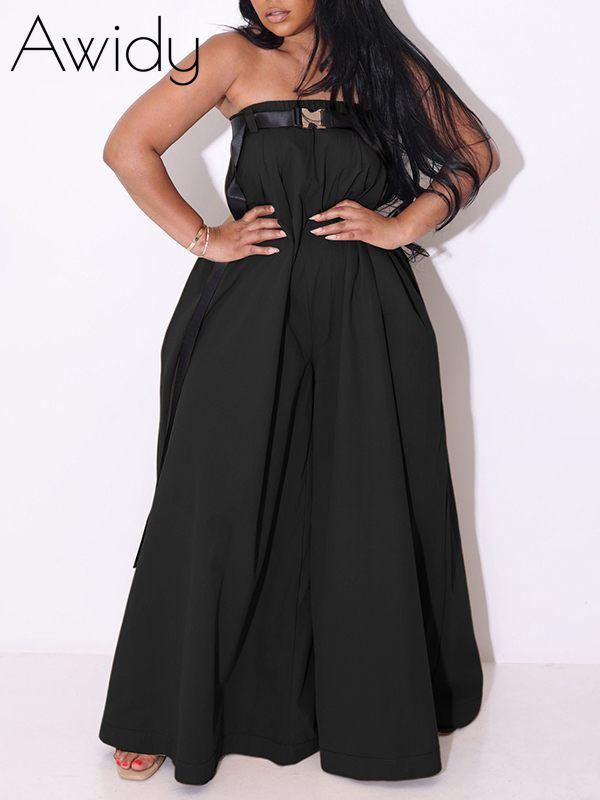 Strapless Belted Jumpsuit--Clearance