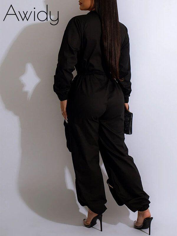 Zip-Front Cargo Jumpsuit
