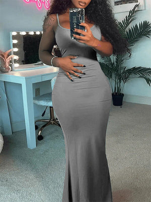 Solides Cami-Maxikleid