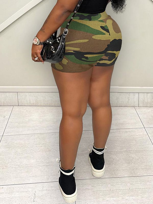 Short drapé camouflage