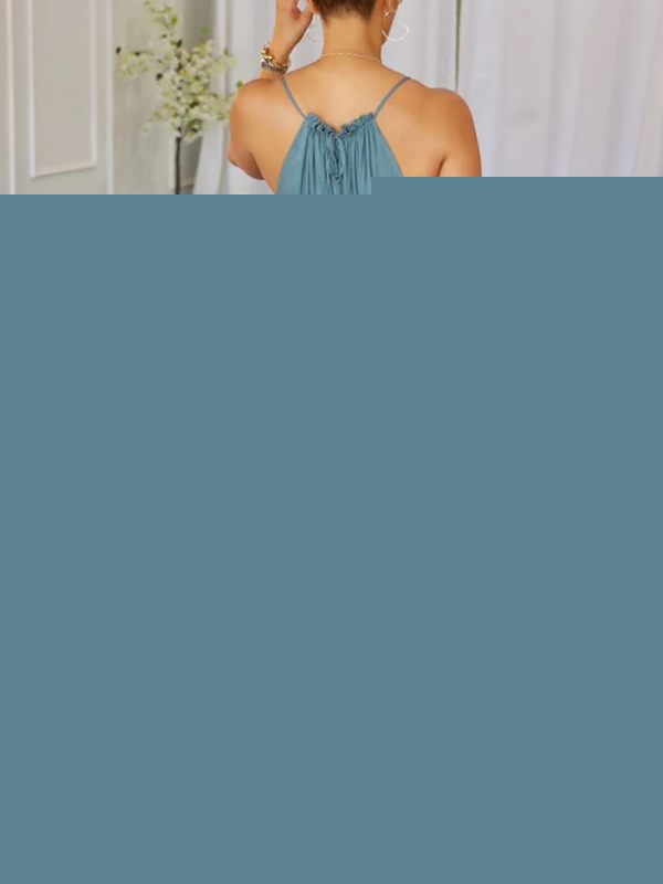 Solid Lace-Up Cutout Dress--Clearance