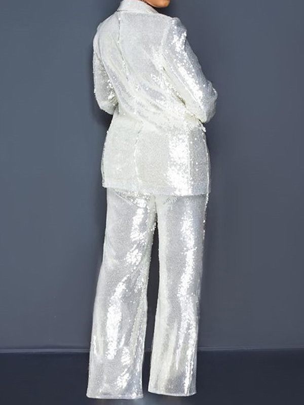 Ensemble blazer et pantalon à paillettes