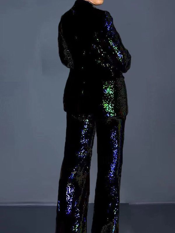 Ensemble blazer et pantalon à paillettes