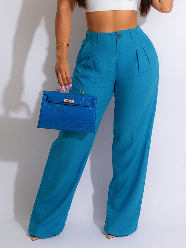 Indiebeautie Solid Straight-Leg Pants