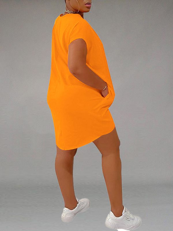 Indiebeautie Solid Tee Dress with Pockets