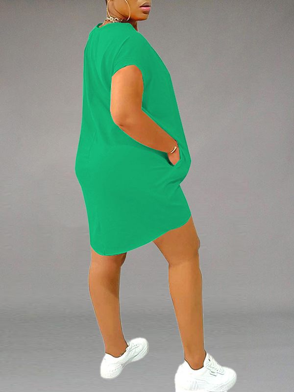 Indiebeautie Solid Tee Dress with Pockets