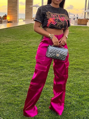 Pantalon cargo Rose - Liquidation