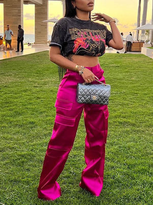 Pantalon cargo Rose - Liquidation