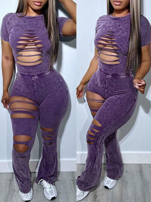 Zerrissenes T-Shirt- und Hosen-Set – Ausverkauf