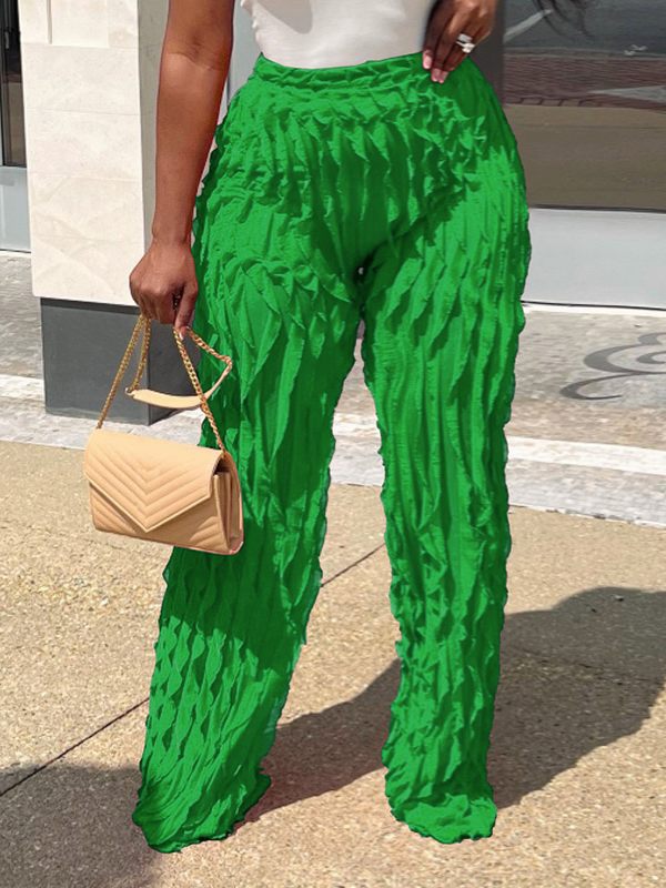 Einfarbige Rüschenhose