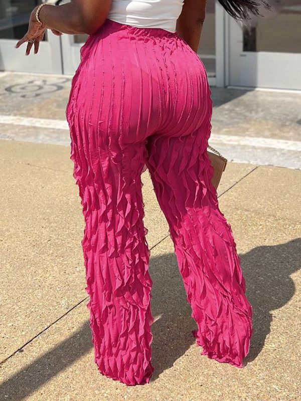 Einfarbige Rüschenhose