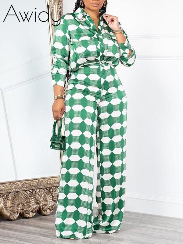 Printed Shirt & Pants Set--Clearance Green S