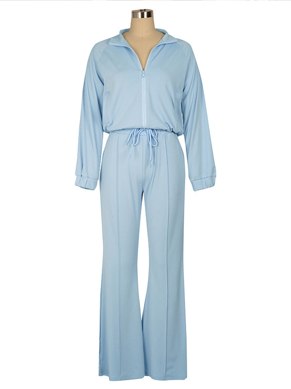Ensemble haut zippé et pantalon à cordon de serrage
