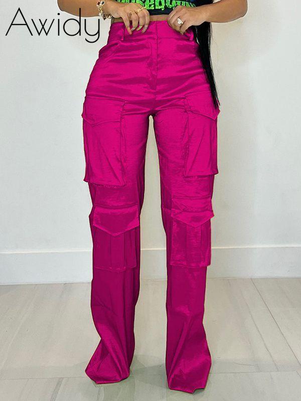Solid Cargo Pants Rose