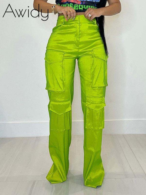 Solid Cargo Pants Lime