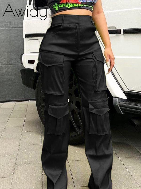 Solid Cargo Pants Black