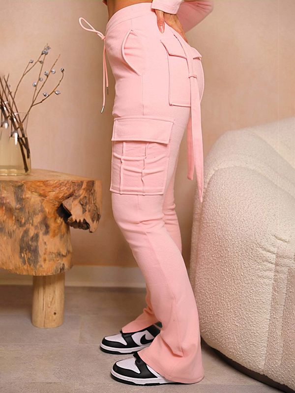 Pantalon cargo à cordon de serrage