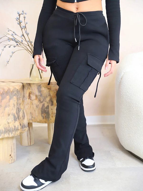 Pantalon cargo à cordon de serrage