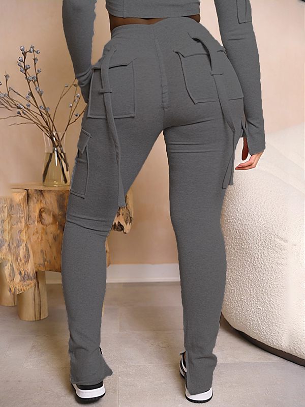 Pantalon cargo à cordon de serrage