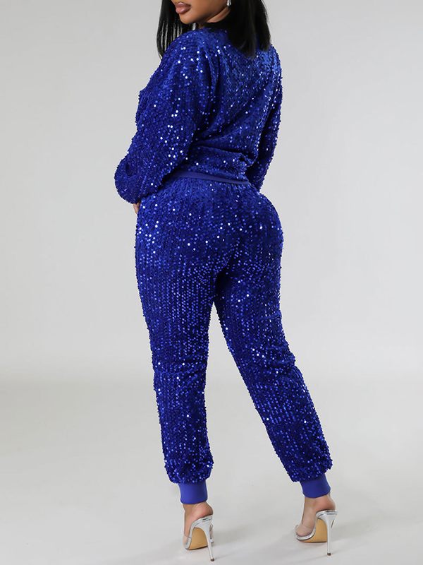 Set aus Sweatshirt und Jogginghose mit Pailletten