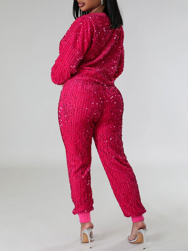 Set aus Sweatshirt und Jogginghose mit Pailletten