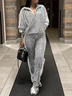 Indiebeautie Paillettenjacke &amp; Hosen-Set