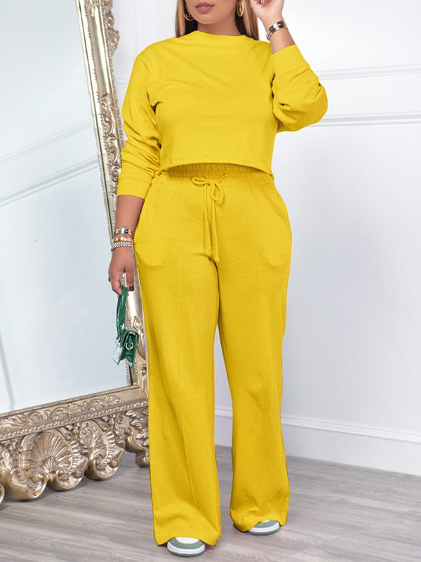 Einfarbiges Sweatshirt- und Hosen-Set – Ausverkauf