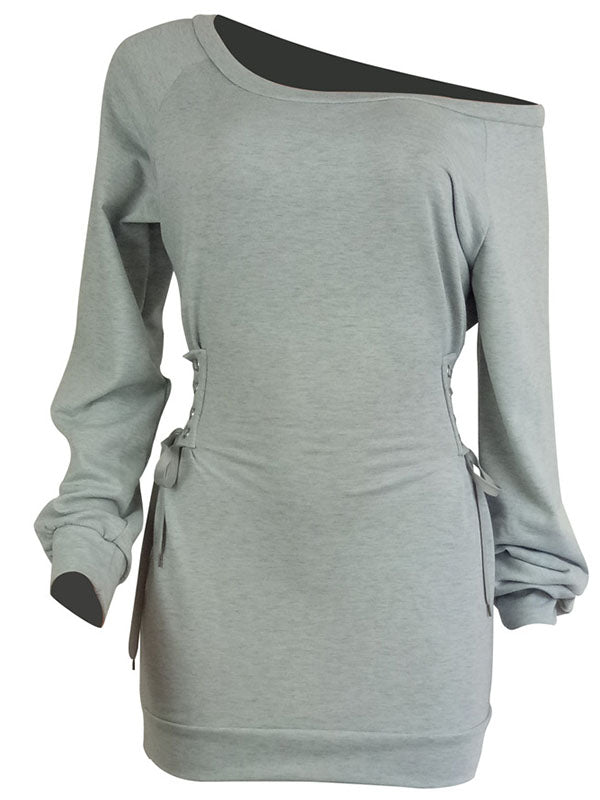 Schnürkleid mit U-Boot-Ausschnitt – Ausverkauf