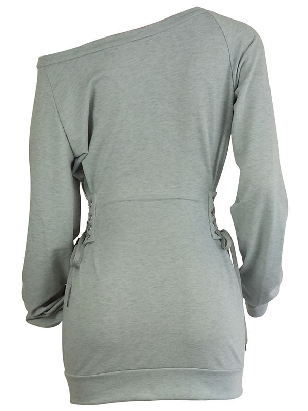 Schnürkleid mit U-Boot-Ausschnitt – Ausverkauf