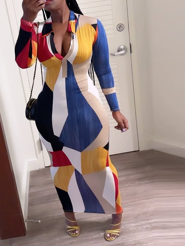 Bedrucktes Polokleid